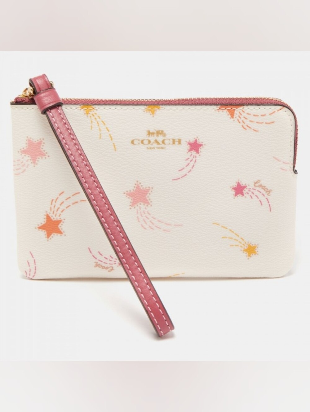 Coach Shooting Star Leather Corner Zip Wrislet NWOT